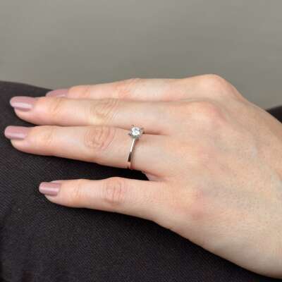 0.30 Karat Pırlanta Tektaş Yüzük – 14 Ayar Altın Premium - 10