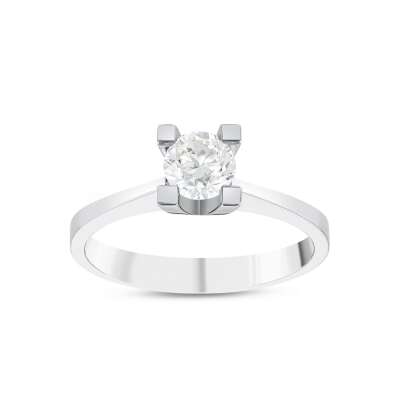 0.33 Karat 14 Ayar Altın Tektaş Pırlanta Yüzük İndirimli - 7