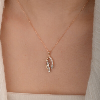 0.34 Ct Pırlanta Kolye – 14 Ayar Rose Altın