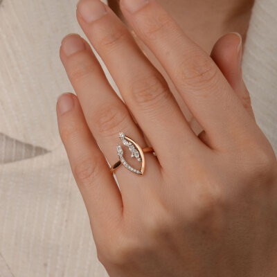 0.34 Ct Pırlanta Yüzük – 14 Ayar Rose Altın - 2