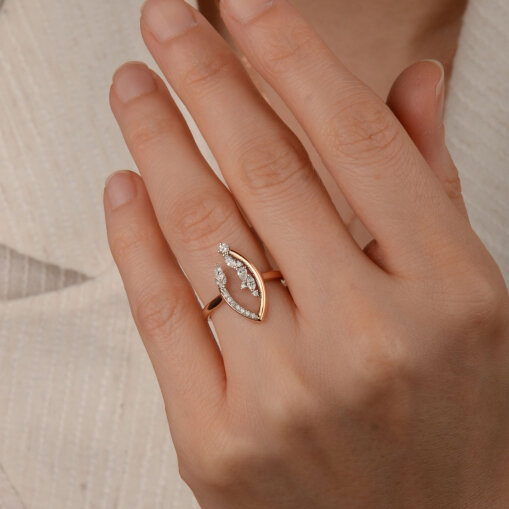 0.34 Ct Pırlanta Yüzük – 14 Ayar Rose Altın - 2