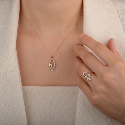 0.34 Ct Pırlanta Yüzük – 14 Ayar Rose Altın - 3