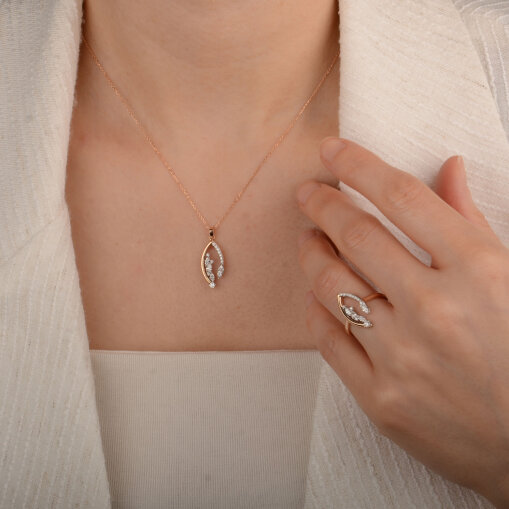 0.34 Ct Pırlanta Yüzük – 14 Ayar Rose Altın - 3