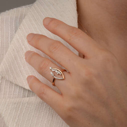 0.34 Ct Pırlanta Yüzük – 14 Ayar Rose Altın - 4