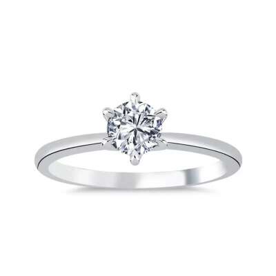 0.43 Karat Altın Tektaş Yüzük – 14 Ayar Pırlanta Şıklığı - 6