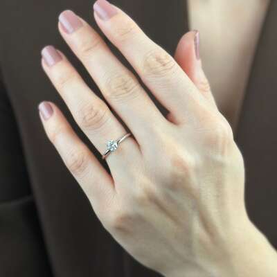 0.43 Karat Altın Tektaş Yüzük – 14 Ayar Pırlanta Şıklığı - 2