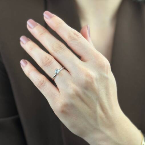 0.43 Karat Altın Tektaş Yüzük – 14 Ayar Pırlanta Şıklığı - 1