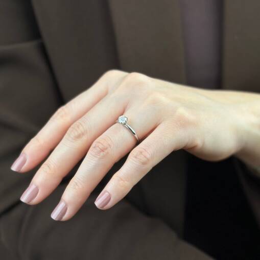 0.43 Karat Altın Tektaş Yüzük – 14 Ayar Pırlanta Şıklığı - 11