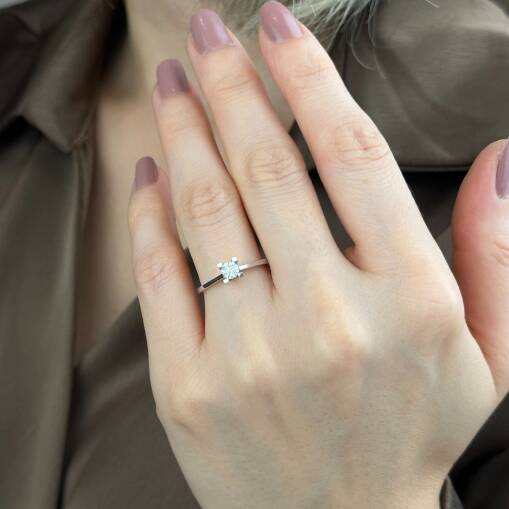 0.50 Karat Altın Tektaş Pırlanta Yüzük Büyük Kampanya - 2