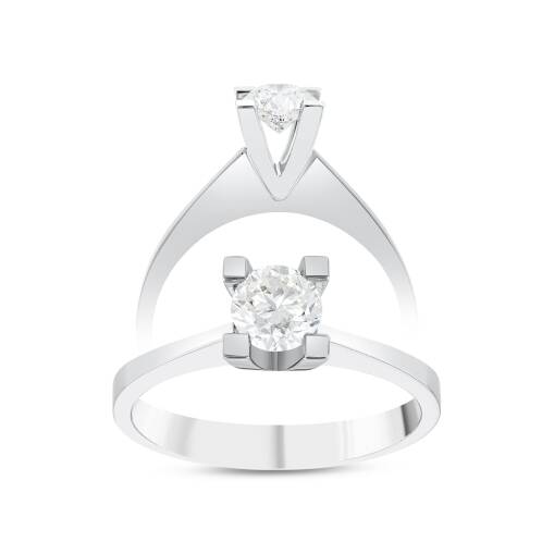 0.50 Karat Altın Tektaş Pırlanta Yüzük Büyük Kampanya - 6