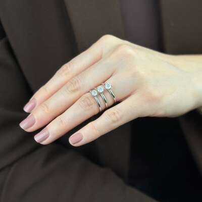 0.50 Karat Tektaş Yüzük – 14 Ayar Altın Işıltısı - 10