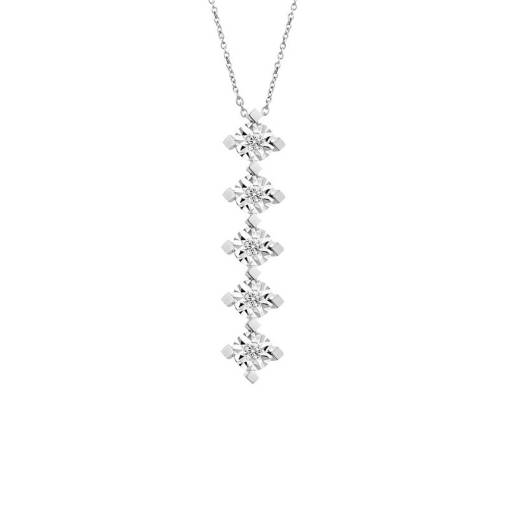 0.02-0.05ct Efektli Pırlanta Beştaş Kolye - 1
