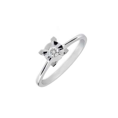 0.04ct Efectli Pırlanta Tektaş Yüzük-8k