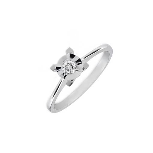 0.04ct Efectli Pırlanta Tektaş Yüzük-8k - 1