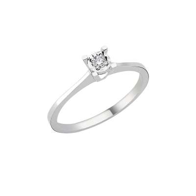 0.05ct Efectli Pırlanta Tektaş Yüzük - ENGİNGOLD