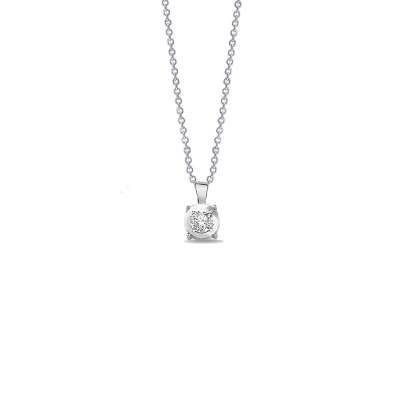 0.05Ct Pırlanta Efectli Tektaş Kolye - ENGİNGOLD ASO