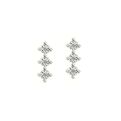 0.05ct Pırlanta Efectli Tria Küpe-14k - ENGİNGOLD