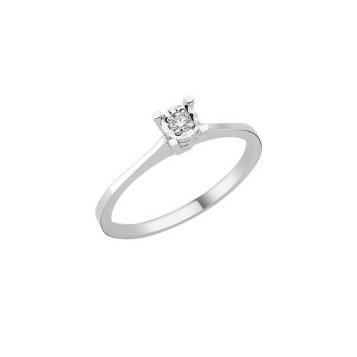 0.07ct Efectli Pırlanta Tektaş Yüzük-8k - 1