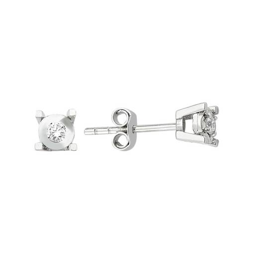 0.07ct Pırlanta Efectli Tektaş Küpe - 1