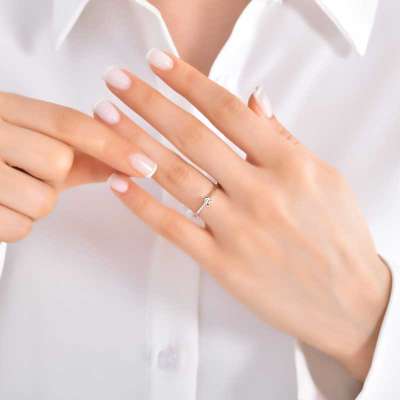 0.06ct Pırlanta Tektaş Yüzük-18K - 3