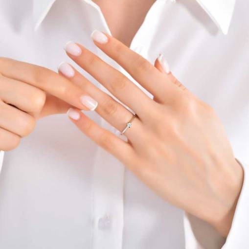 0.06ct Pırlanta Tektaş Yüzük-18K - 3