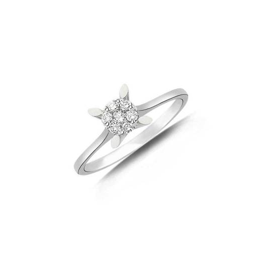 0.09ct Pırlanta Coronet Tektaş Yüzük - 1