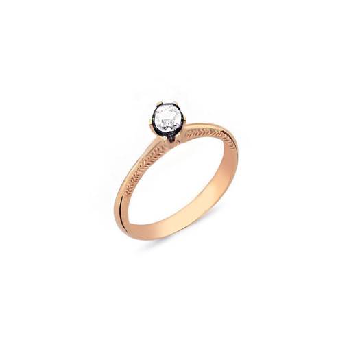 0.10ct Elmas Altı Tırnak Tektaş Yüzük - 1
