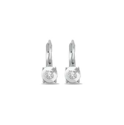 0.10ct Pırlanta Efectli Tektaş Küpe - 1
