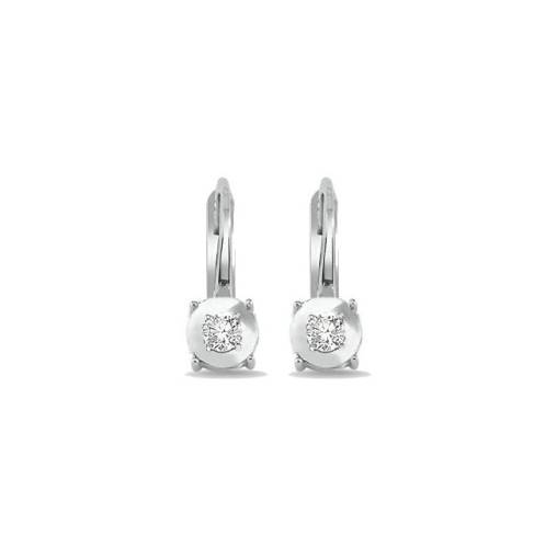 0.10ct Pırlanta Efectli Tektaş Küpe - 1