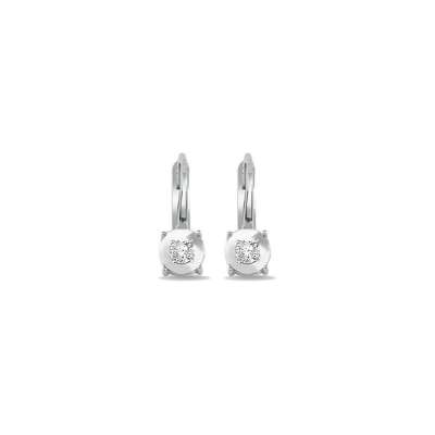 0.10ct Pırlanta Efectli Tektaş Küpe - 2