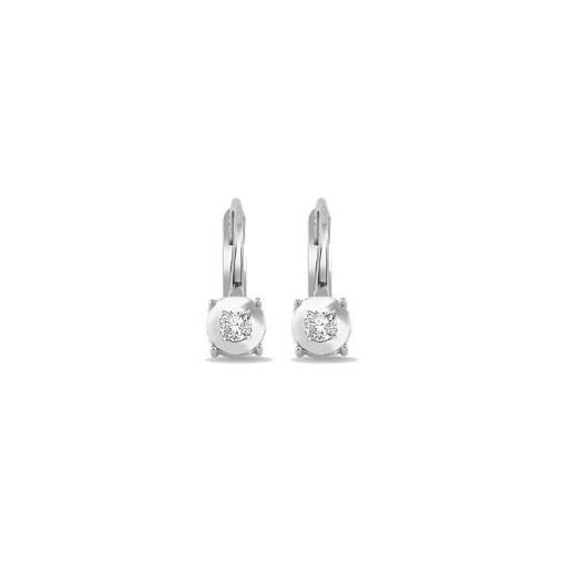 0.10ct Pırlanta Efectli Tektaş Küpe - 2
