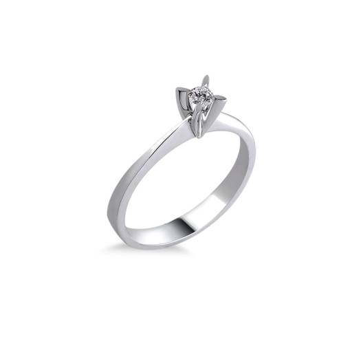 0.10ct Pırlanta Tektaş Yüzük-18k - 1