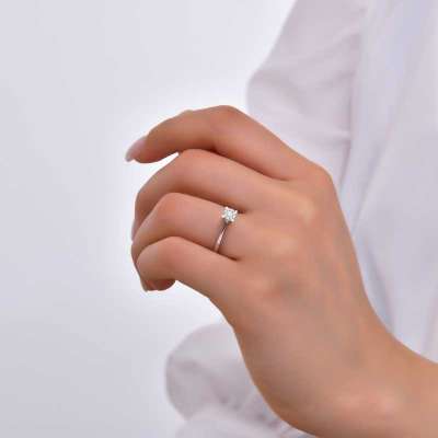 0.11ct Coronet Pırlanta Tektaş Yüzük-8k - 2