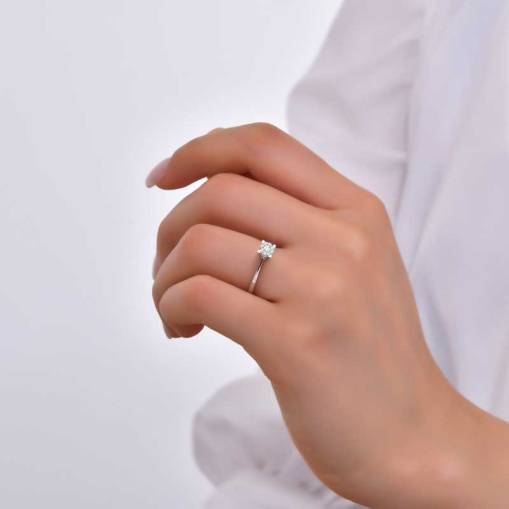 0.11ct Coronet Pırlanta Tektaş Yüzük-8k - 2