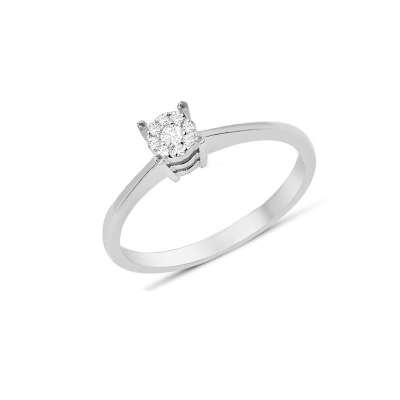 0.11ct Coronet Pırlanta Tektaş Yüzük-8k - Thumbnail