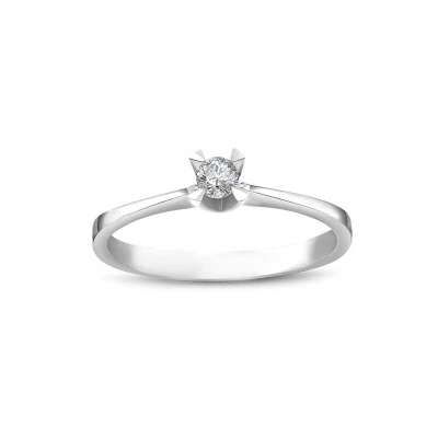 0.11ct Pırlanta Tektaş Yüzük-18k - 2