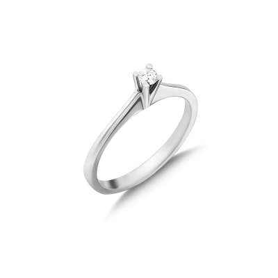 0.13ct Tektaş Pırlanta Yüzük - 14K