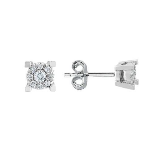 0.17ct Pırlanta Coronet Tektaş Küpe - 2