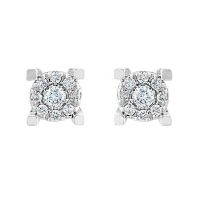 0.17ct Pırlanta Coronet Tektaş Küpe - 3