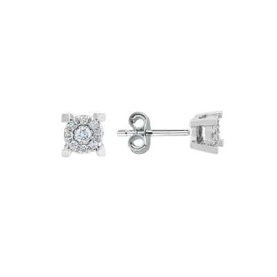 0.17ct Pırlanta Coronet Tektaş Küpe - 1