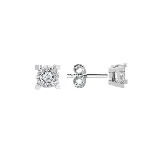 0.17ct Pırlanta Coronet Tektaş Küpe - 1