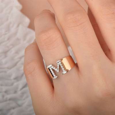 0.20ct Pırlanta Harf Yüzük - 1
