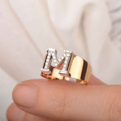 0.20ct Pırlanta Harf Yüzük - 2
