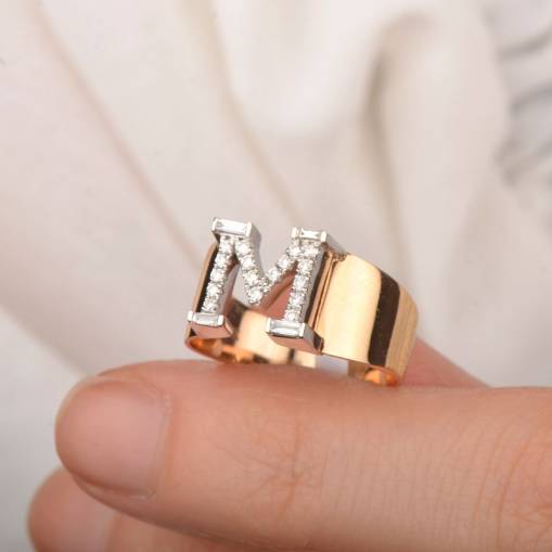 0.20ct Pırlanta Harf Yüzük - 2