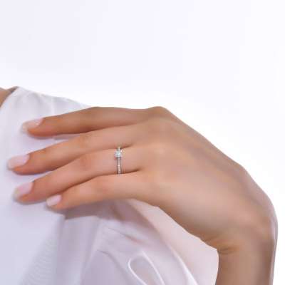0.21ct Pırlanta Tektaş Yüzük - 18K - 3
