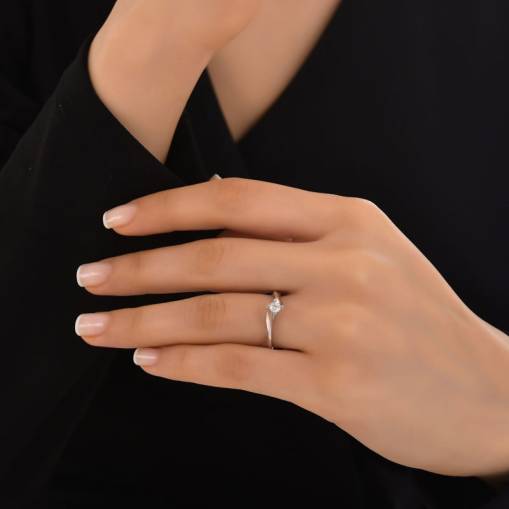 0,23 Karat Pırlanta Tektaş Yüzük - 2