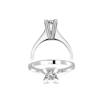 0.24-0.28ct Pırlanta Tektaş Yüzük- Damla - 2