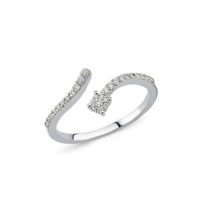 0.24ct Pırlanta Sırataşlı Sarmal Yüzük - ENGİNGOLD