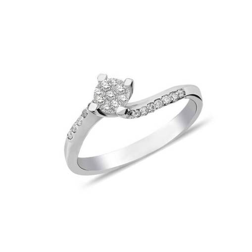 0.26ct Pırlanta Coronet Tektaş Yüzük - 1
