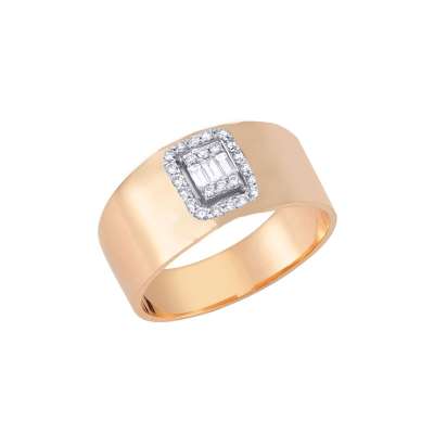 0.29ct Pırlanta Baget Taşlı Alyans Yüzük - ENGİNGOLD